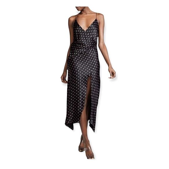 Bec + Bridge Kylie Satin Wrap Midi Pink Polka Dot Q15 - Picture 1 of 12